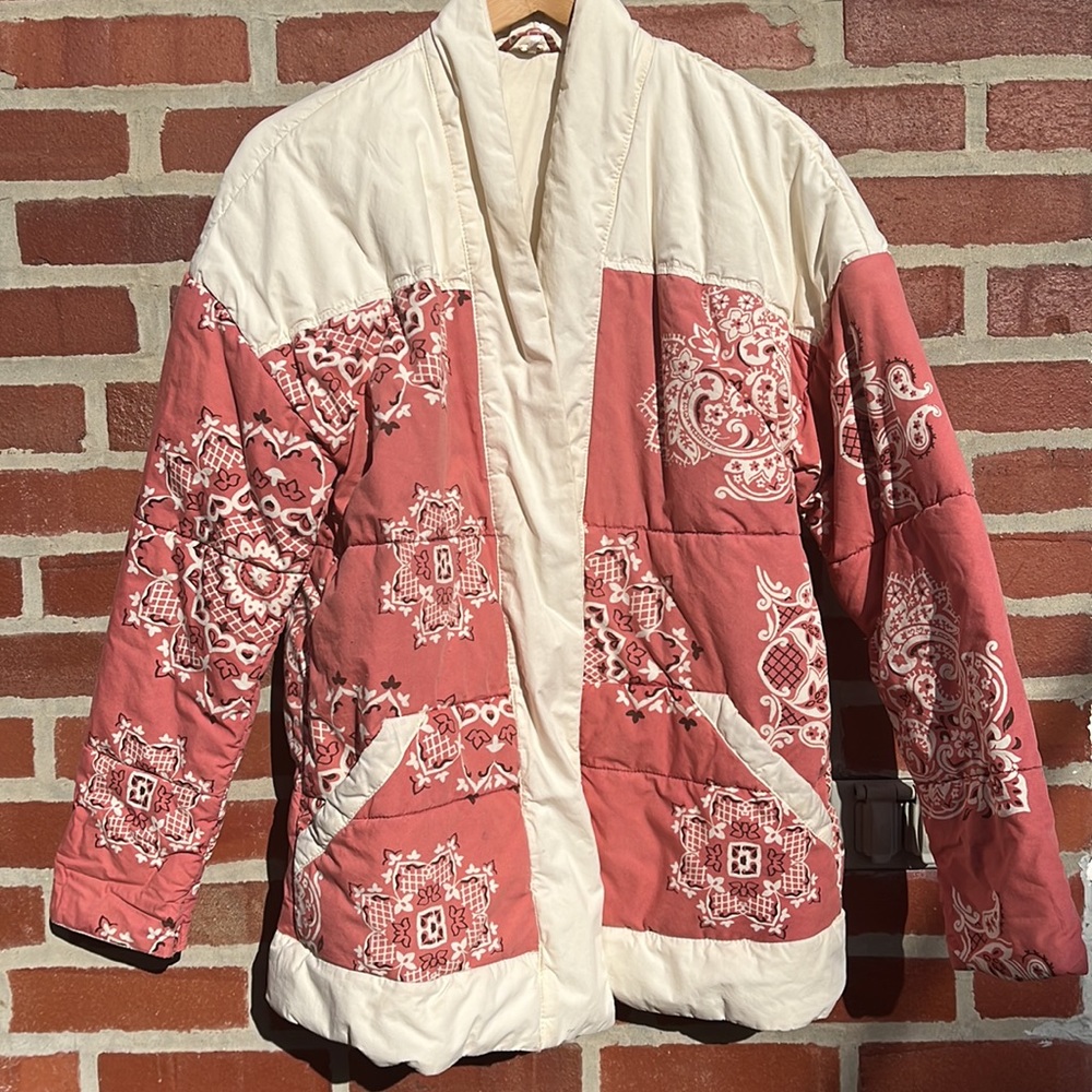 Free People Paisley Puffer/Comforter Coat